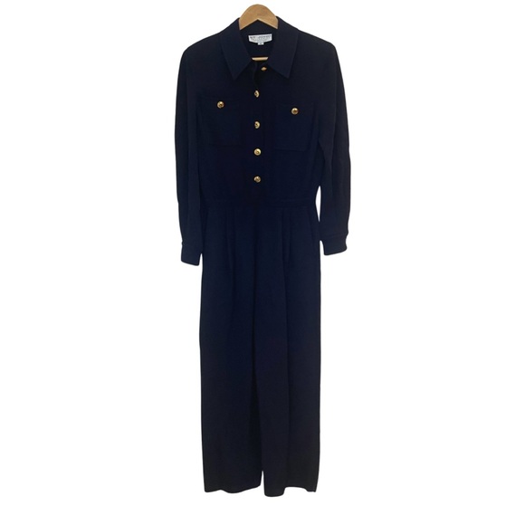 St John Collectionvintage knit navy jumpsuit 6